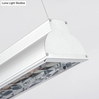 White Metal Shade LED Office Pendant Light Fixture - Modern Hanging Ceiling Lighting for Offices