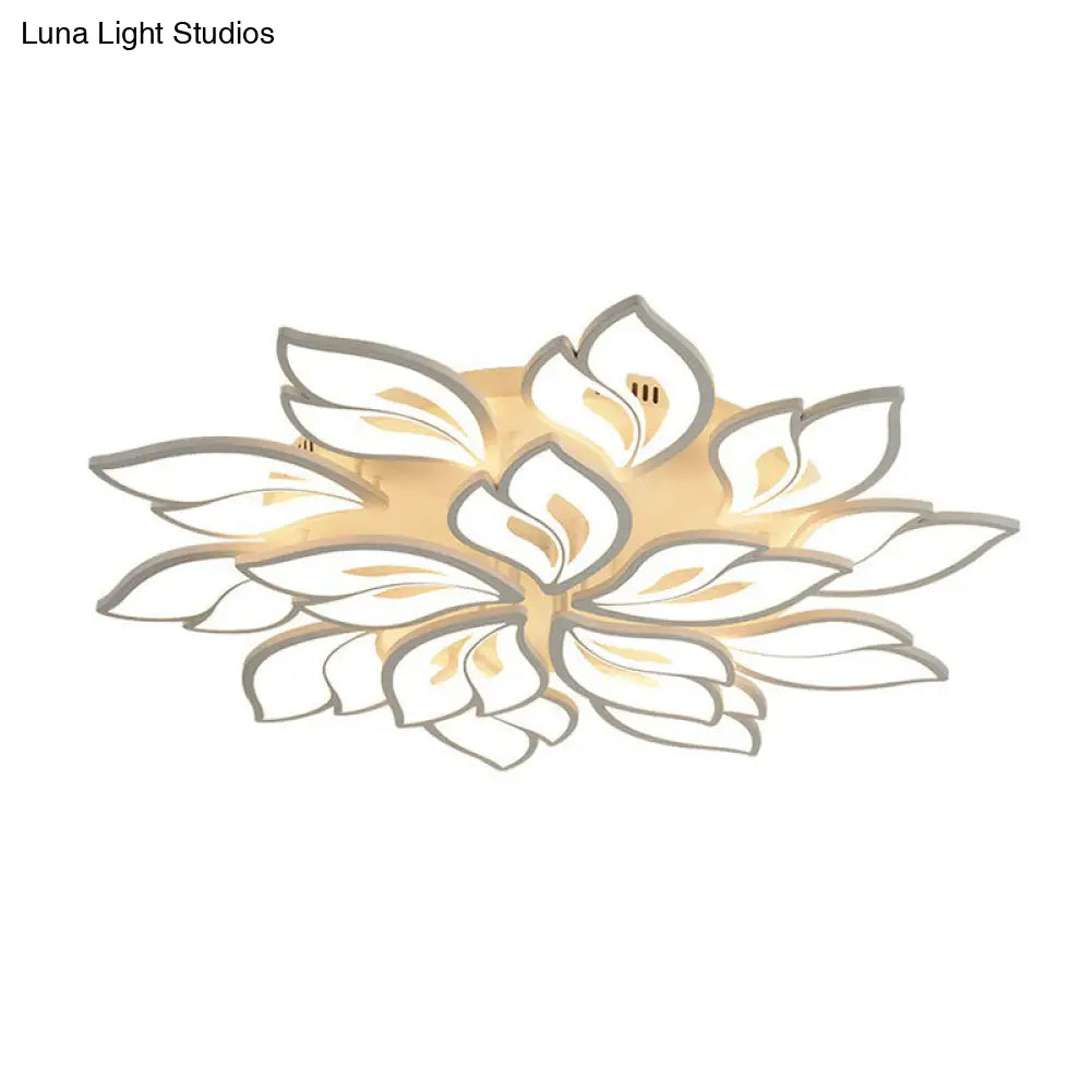 DecorBites™ DecorBites™ White Minimalist Flower Acrylic LED Ceiling Light for Living Room - Semi Flush Mount