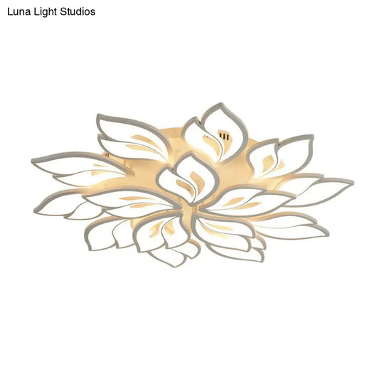DecorBites™ DecorBites™ White Minimalist Flower Acrylic LED Ceiling Light for Living Room - Semi Flush Mount