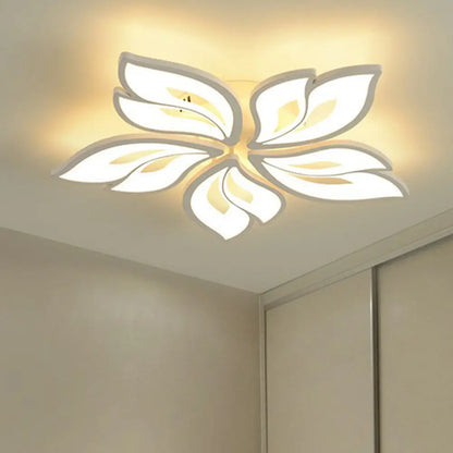 DecorBites™ DecorBites™ White Minimalist Flower Acrylic LED Ceiling Light for Living Room - Semi Flush Mount