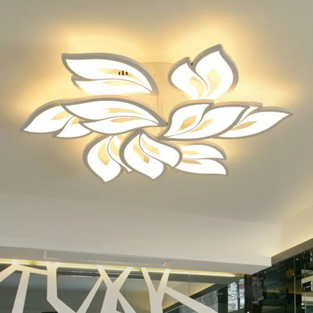 DecorBites™ DecorBites™ White Minimalist Flower Acrylic LED Ceiling Light for Living Room - Semi Flush Mount