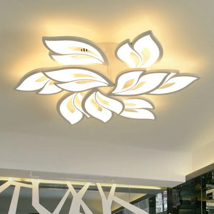 DecorBites™ DecorBites™ White Minimalist Flower Acrylic LED Ceiling Light for Living Room - Semi Flush Mount