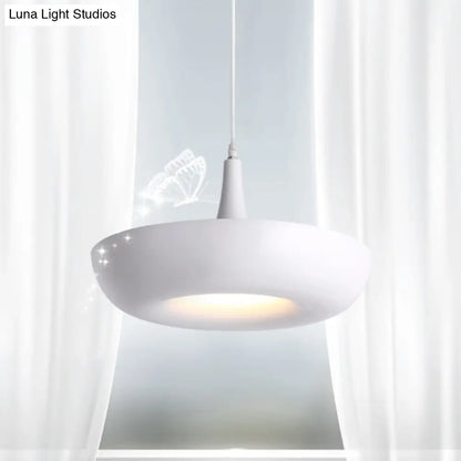 White Modern Metal Pendant Lamp for Dining Room with 1 Light Suspension