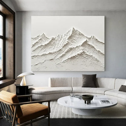White Mountain 3D Canvas Wall Art - Posters
