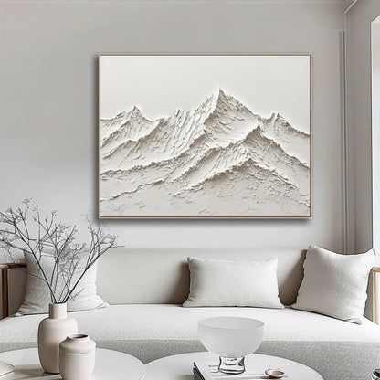White Mountain 3D Canvas Wall Art - Posters