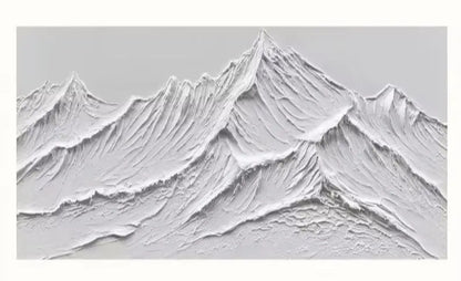 White Mountain 3D Canvas Wall Art - Without Frame / 150x200cm - Posters