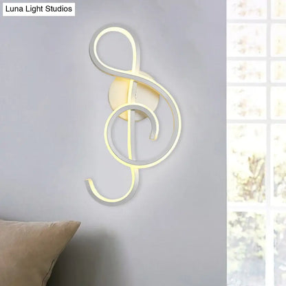 DecorBites™ DecorBites™ White Nordic LED Wall Sconce with Musical Note Design and Acrylic Shade for Living Room