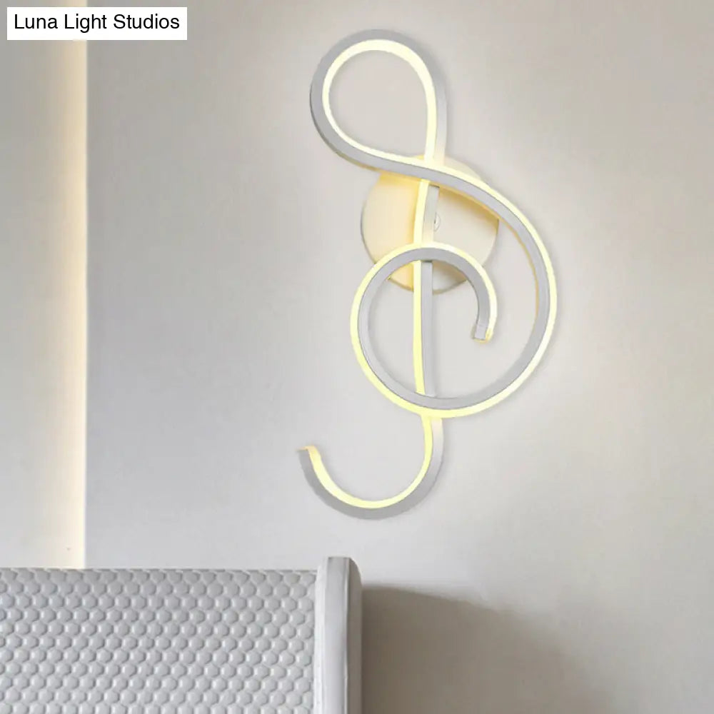 DecorBites™ DecorBites™ White Nordic LED Wall Sconce with Musical Note Design and Acrylic Shade for Living Room