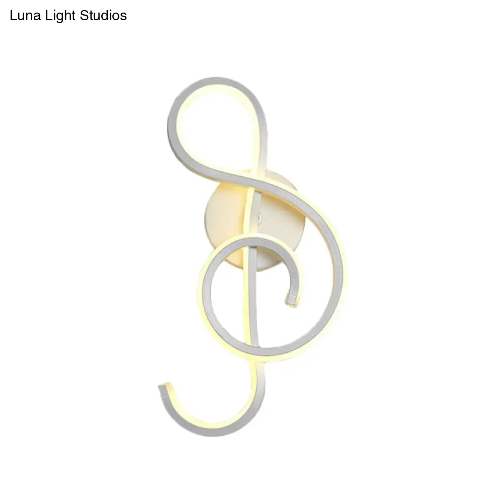 DecorBites™ DecorBites™ White Nordic LED Wall Sconce with Musical Note Design and Acrylic Shade for Living Room