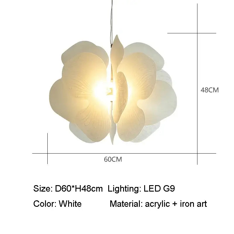 White acrylic and iron pendant light shaped like a blooming orchid for bedroom decorbites butterfly pendant light design
