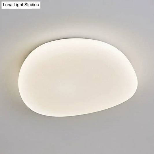 DecorBites™ DecorBites™ White Pebble Stone LED Bedroom Flushmount Acrylic Ceiling Light - Modern Design
