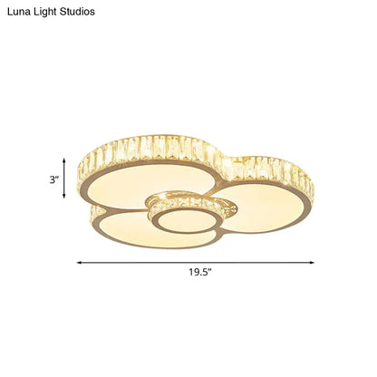 DecorBites™ DecorBites™ White Petal Crystal Prism LED Ceiling Light - Sleek Bedroom Flush Mount