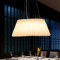 White Plastic Barrel Ceiling Pendant Lamp - Modern 1 Light Restaurant Pendant, 18"/22.5" Wide