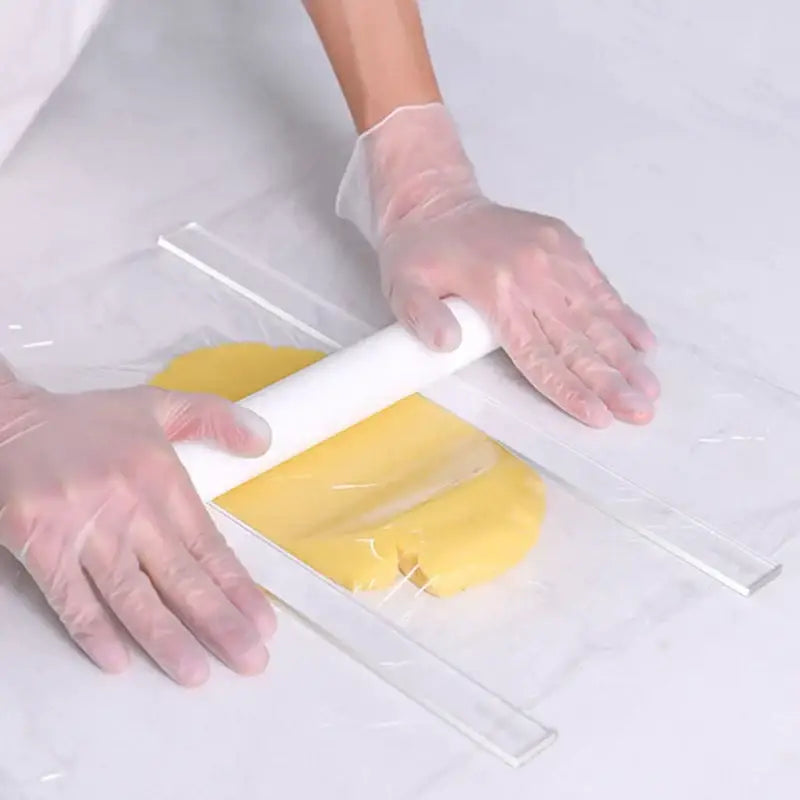 White plastic biscuit cake rolling tool with thickness ruler for precise decorbites biscuit cake rolling use