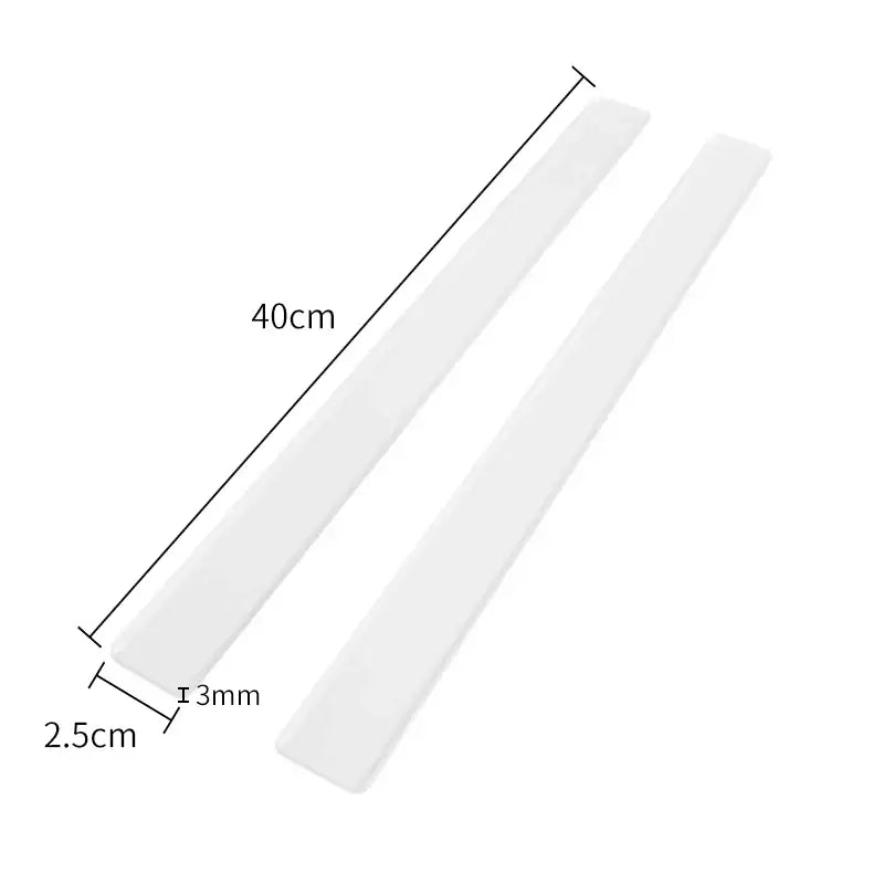 White plastic biscuit cake rolling tool ruler 40cm x 2.5cm x 13mm for decorbites biscuit cake thickness control