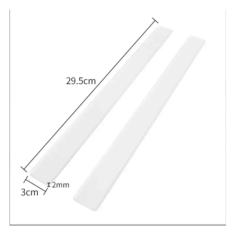 White plastic biscuit cake rolling tool made of translucent strips 29.5cm long 3cm wide 1.2mm thick for decorbites biscuit cake