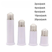 White plastic e27 socket extender lamp adapter with metallic threaded base for medium socket extender fittings