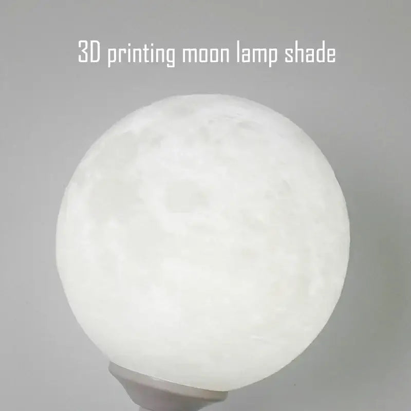 White polar bear night light moon lamp with 3d printed detailed craters and smooth translucent surface for kids bedroom