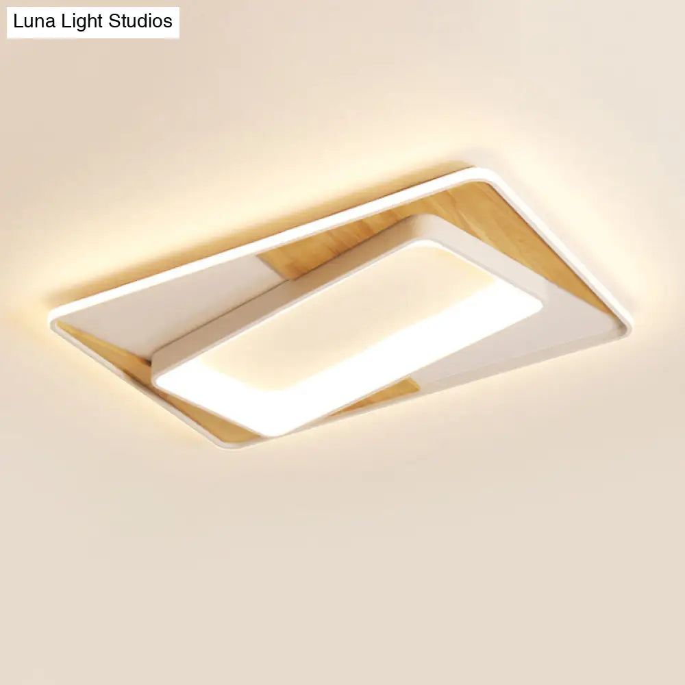 DecorBites™ DecorBites™ White Rectangle Acrylic LED Ceiling Light Fixture for Minimalist Living Room
