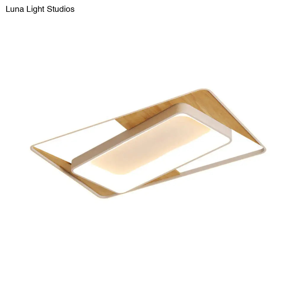 DecorBites™ DecorBites™ White Rectangle Acrylic LED Ceiling Light Fixture for Minimalist Living Room