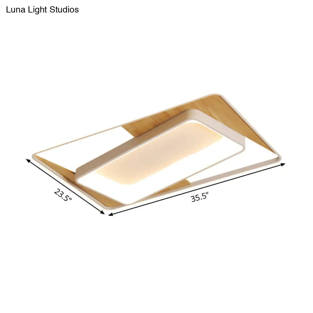 DecorBites™ DecorBites™ White Rectangle Acrylic LED Ceiling Light Fixture for Minimalist Living Room