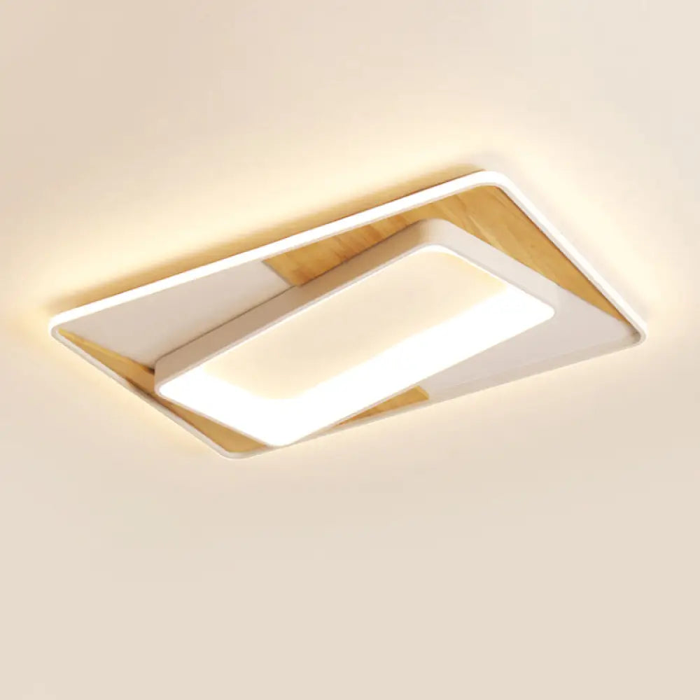 DecorBites™ DecorBites™ White Rectangle Acrylic LED Ceiling Light Fixture for Minimalist Living Room