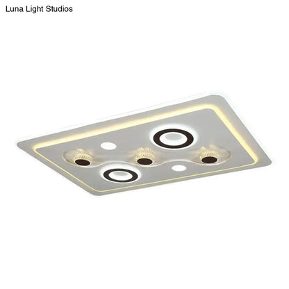 DecorBites™ DecorBites™ White Rectangular Acrylic Flush Mount Lighting Modern LED Flush Ceiling Light Fixture