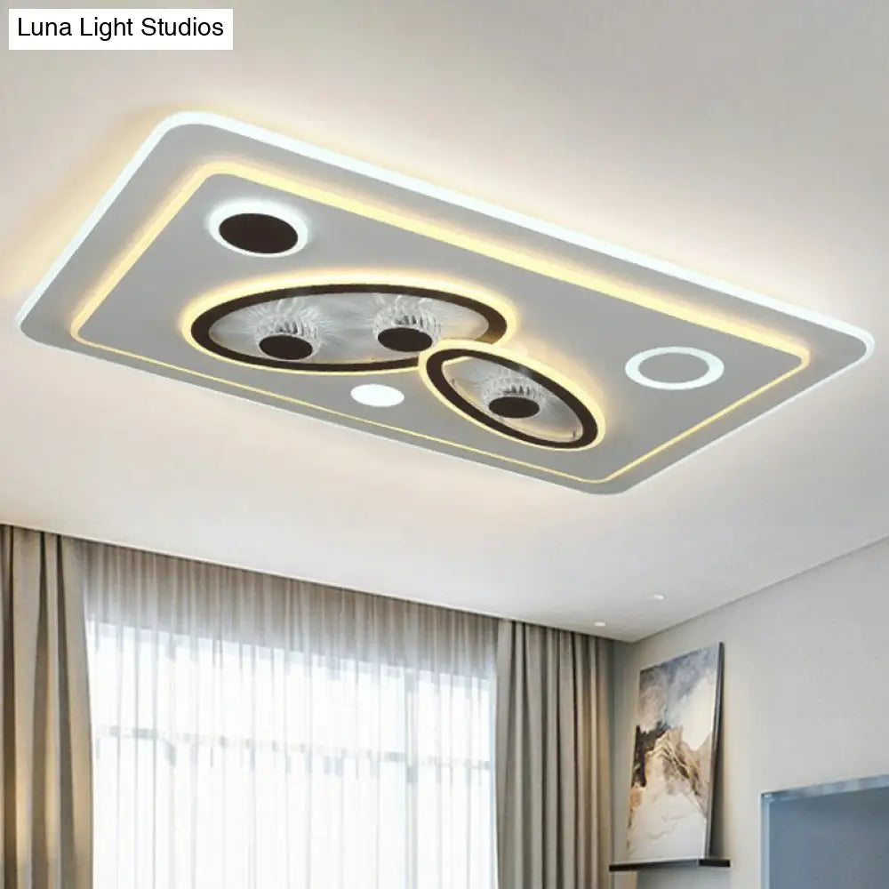 DecorBites™ DecorBites™ White Rectangular Acrylic Flush Mount Lighting Modern LED Flush Ceiling Light Fixture