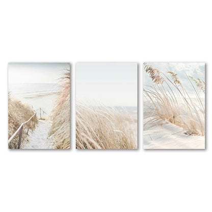 White Seascape Canvas Set - Beach & Botanical Wall Art - PC 30985-87-3PCS / 40x50cm