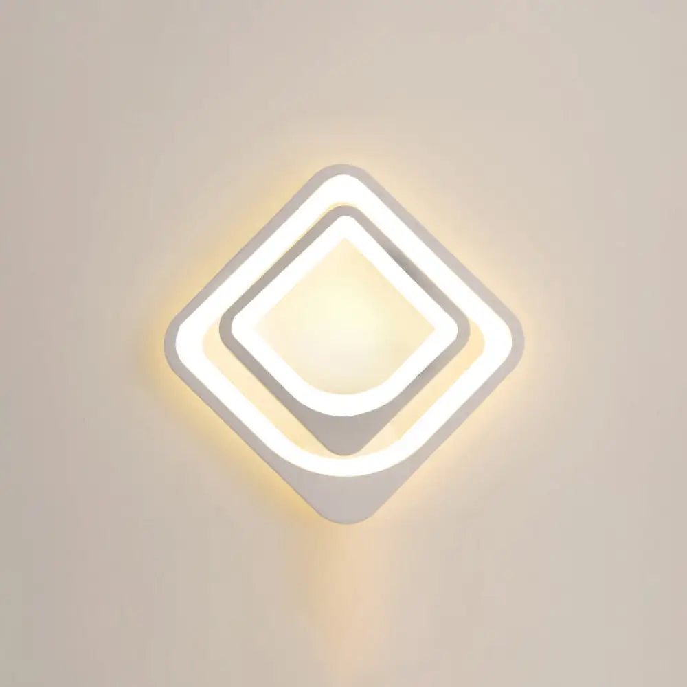 DecorBites™ DecorBites™ White Shaded LED Wall Light for Living Room - Simplicity meets Acrylic Wall Mount Lighting