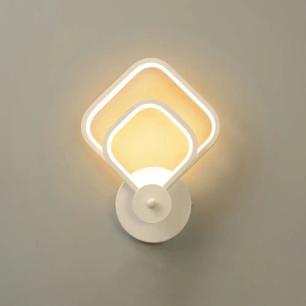 DecorBites™ DecorBites™ White Shaded LED Wall Light for Living Room - Simplicity meets Acrylic Wall Mount Lighting