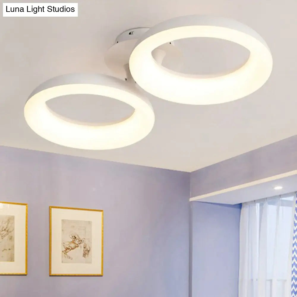 DecorBites™ DecorBites™ White Simplicity Circle LED Semi Flush Light for Living Room Ceiling