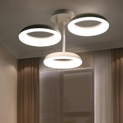 DecorBites™ DecorBites™ White Simplicity Circle LED Semi Flush Light for Living Room Ceiling