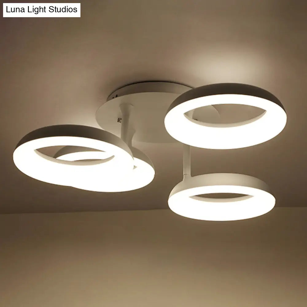 DecorBites™ DecorBites™ White Simplicity Circle LED Semi Flush Light for Living Room Ceiling