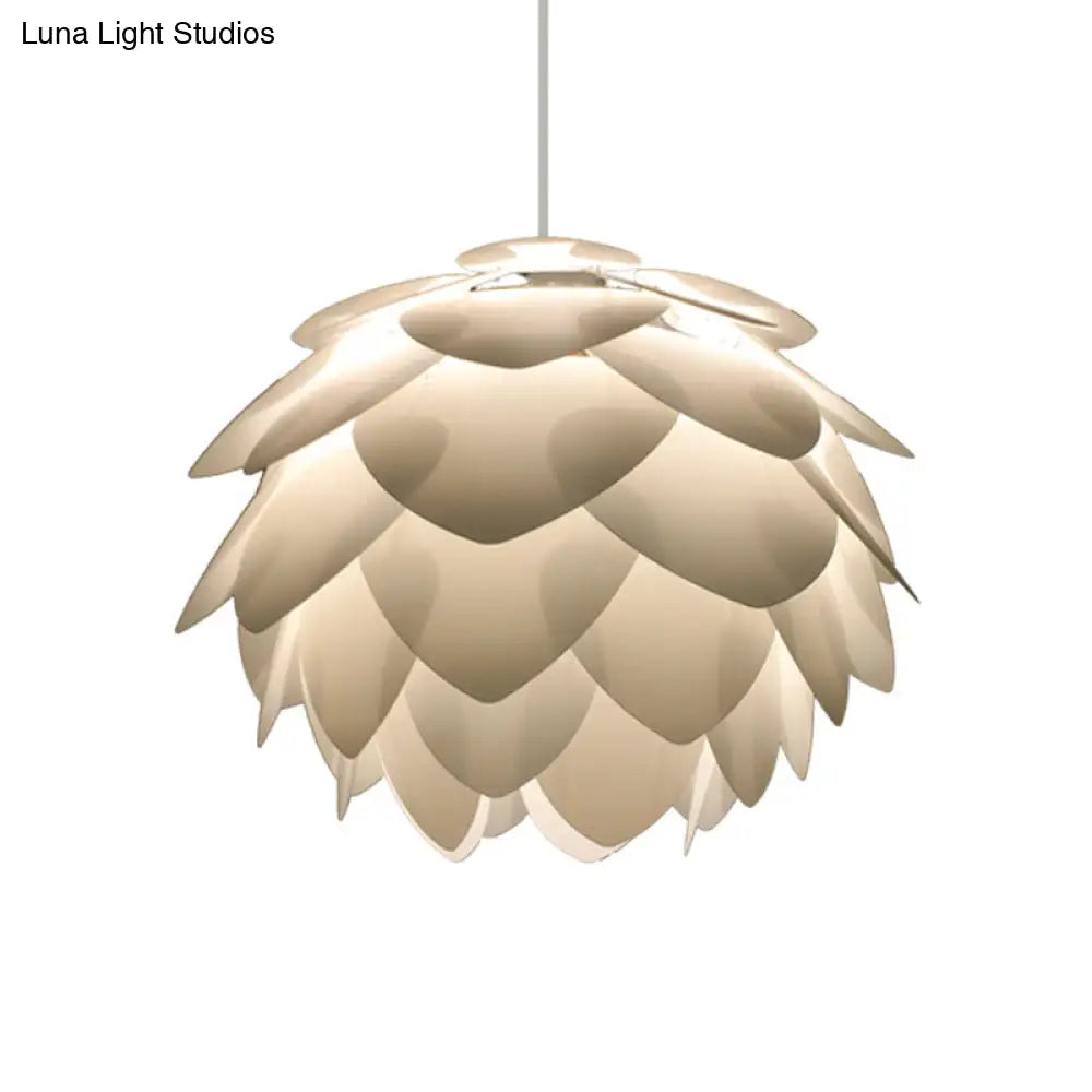 White Squama Pendant Light - Nordic Style, 1-Light Suspension for Dining Room