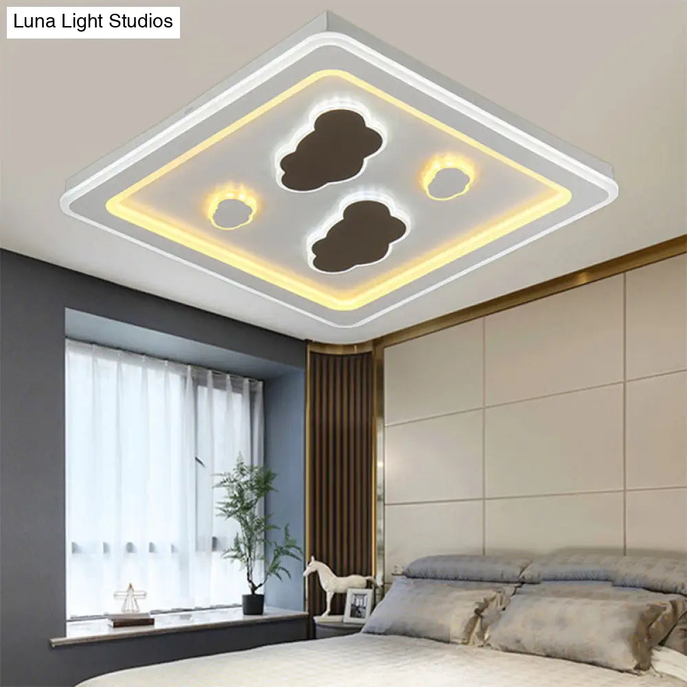 DecorBites™ DecorBites™ White Square Living Room Ceiling Lamp - Modern Acrylic Light Fixture