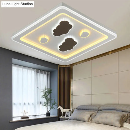 DecorBites™ DecorBites™ White Square Living Room Ceiling Lamp - Modern Acrylic Light Fixture
