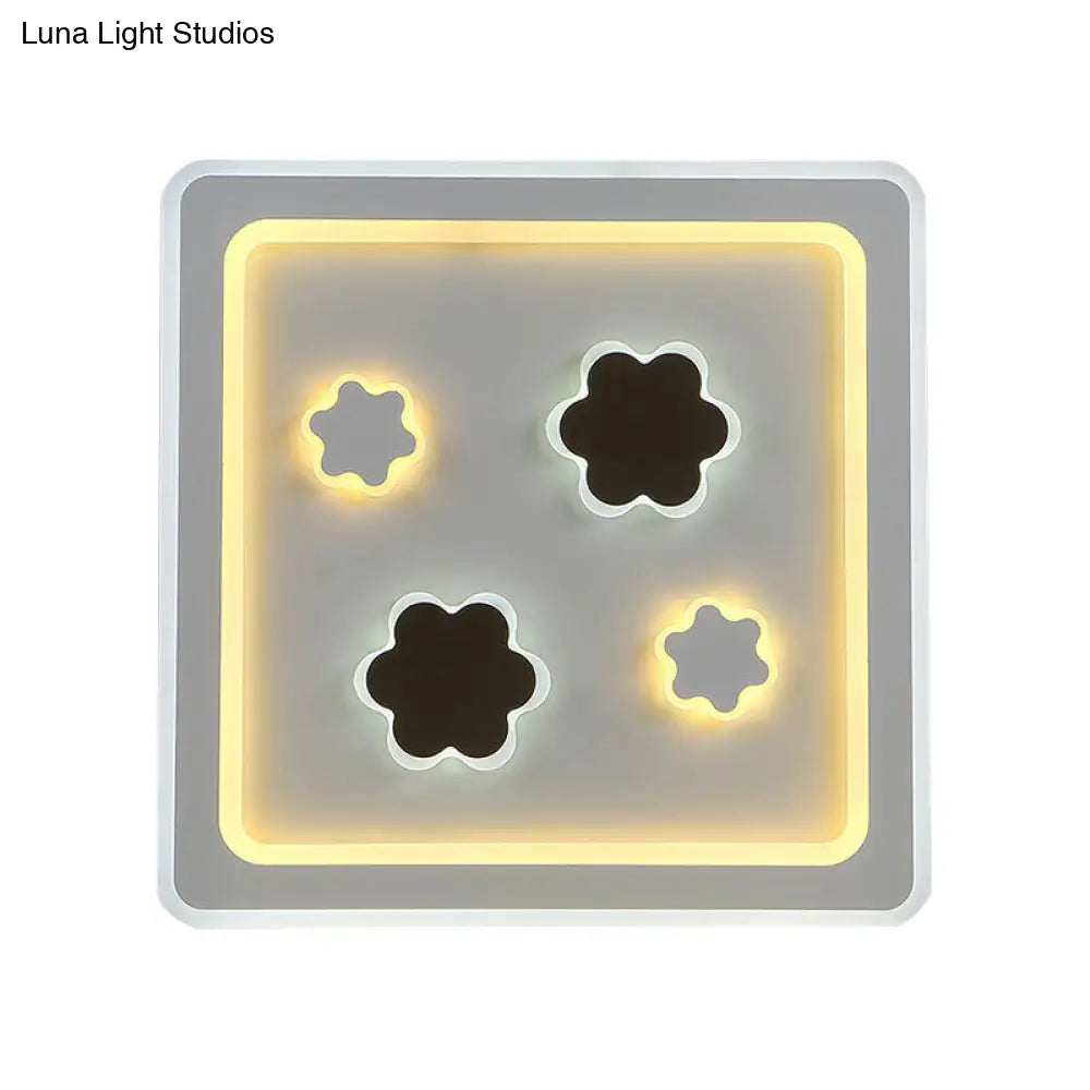 DecorBites™ DecorBites™ White Square Living Room Ceiling Lamp - Modern Acrylic Light Fixture