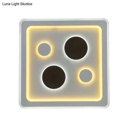 DecorBites™ DecorBites™ White Square Living Room Ceiling Lamp - Modern Acrylic Light Fixture