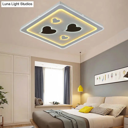 DecorBites™ DecorBites™ White Square Living Room Ceiling Lamp - Modern Acrylic Light Fixture
