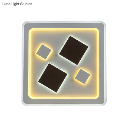 DecorBites™ DecorBites™ White Square Living Room Ceiling Lamp - Modern Acrylic Light Fixture