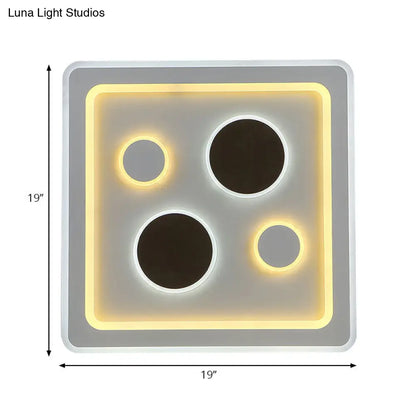 DecorBites™ DecorBites™ White Square Living Room Ceiling Lamp - Modern Acrylic Light Fixture