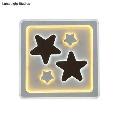 DecorBites™ DecorBites™ White Square Living Room Ceiling Lamp - Modern Acrylic Light Fixture