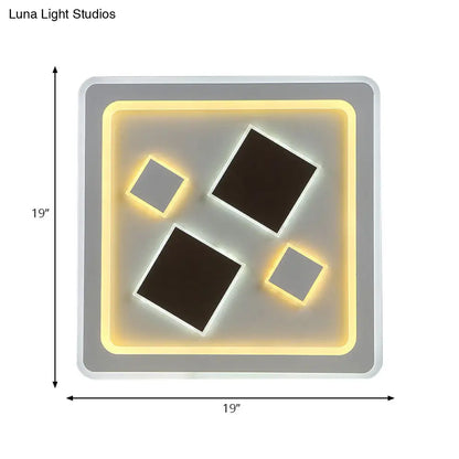 DecorBites™ DecorBites™ White Square Living Room Ceiling Lamp - Modern Acrylic Light Fixture