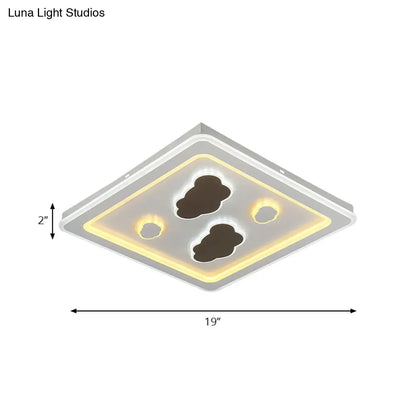 DecorBites™ DecorBites™ White Square Living Room Ceiling Lamp - Modern Acrylic Light Fixture