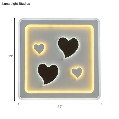 DecorBites™ DecorBites™ White Square Living Room Ceiling Lamp - Modern Acrylic Light Fixture