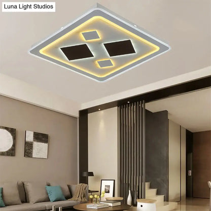 DecorBites™ DecorBites™ White Square Living Room Ceiling Lamp - Modern Acrylic Light Fixture