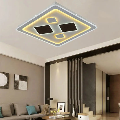 DecorBites™ DecorBites™ White Square Living Room Ceiling Lamp - Modern Acrylic Light Fixture