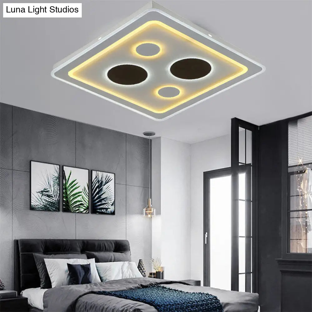 DecorBites™ DecorBites™ White Square Living Room Ceiling Lamp - Modern Acrylic Light Fixture