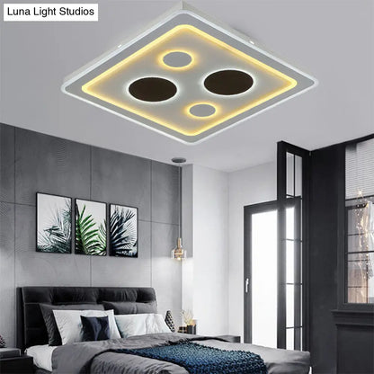 DecorBites™ DecorBites™ White Square Living Room Ceiling Lamp - Modern Acrylic Light Fixture